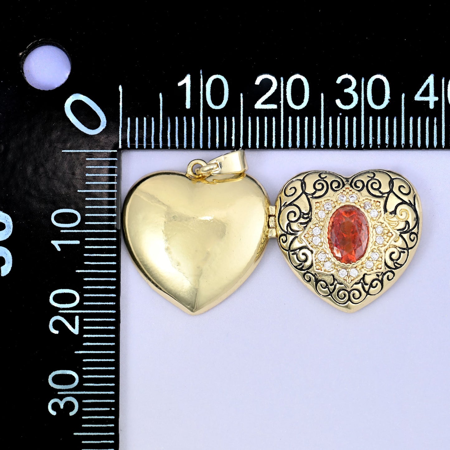 Heart Locket Zircon Pendants: 18K Gold Plated Charms, Jewelry Making Supply