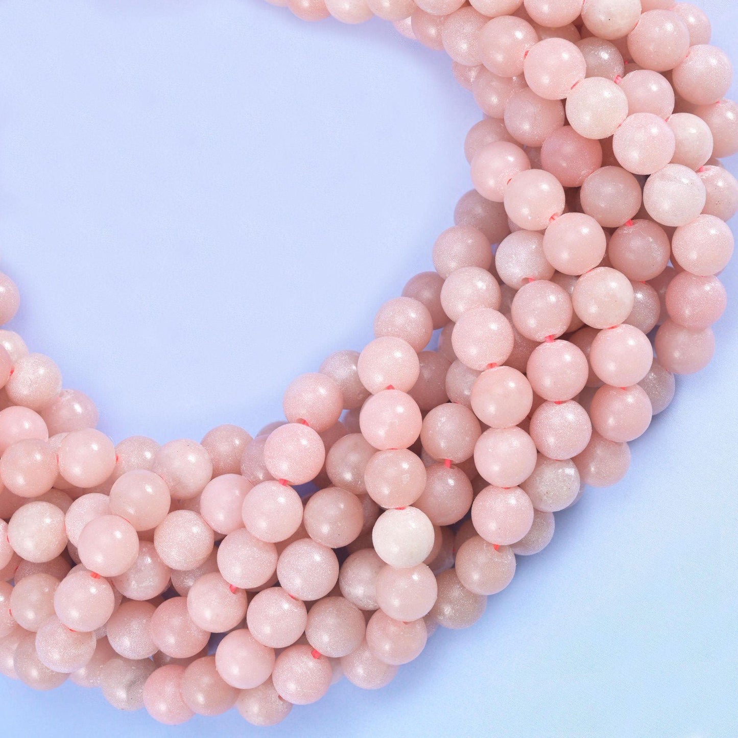 Pink Opal Color Dyed Jade Smooth Round Beads, 6mm approximately 58 beads, 8mm approximately 48 beads, 10mm approximately 40 beads per strand
