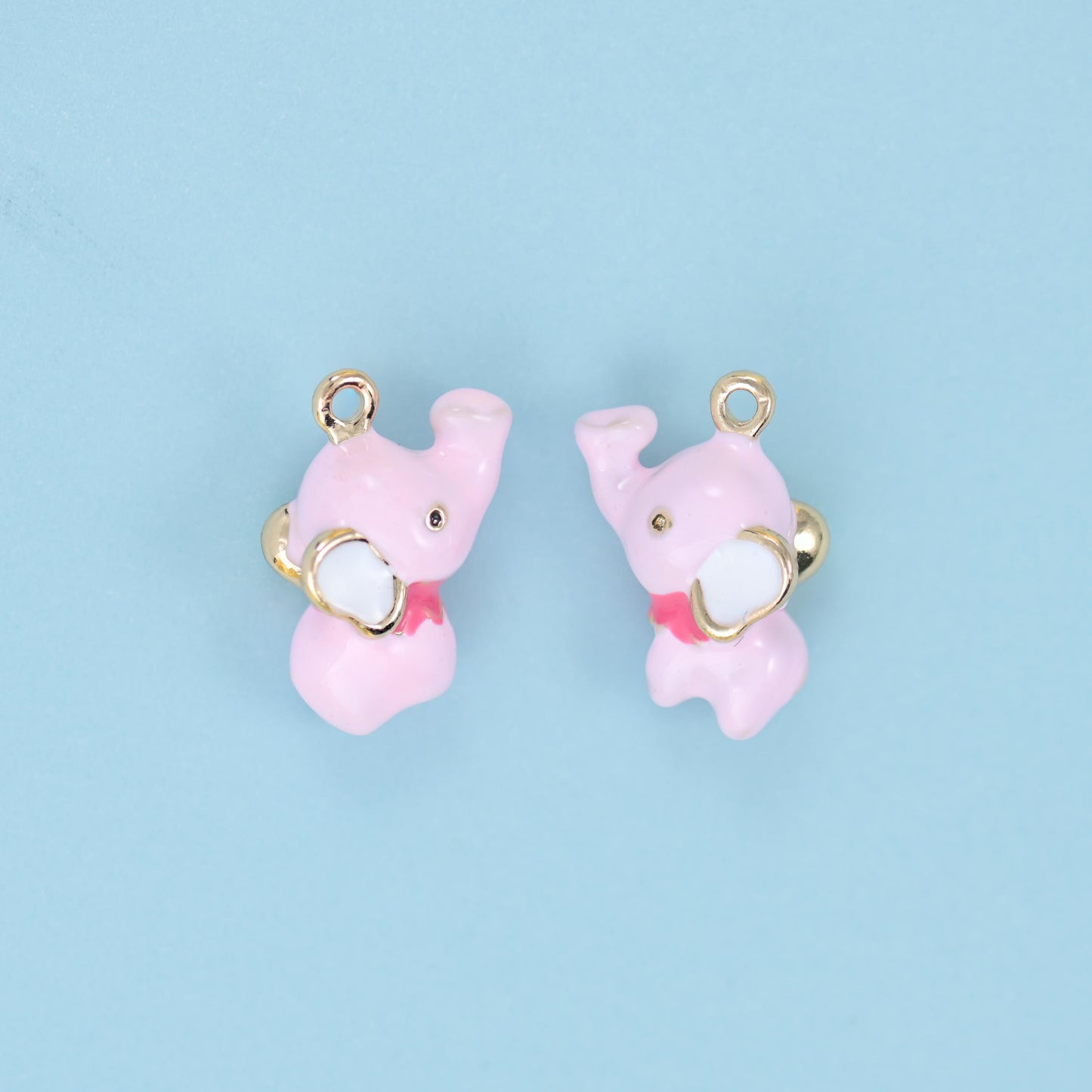 18K Gold Filled Enamel Elephant Charms: DIY Jewelry Making Supply