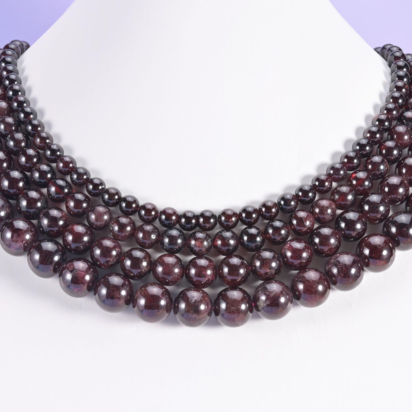 Red Garnet beads, smooth round, 6mm, 8mm, 10mm, 12mm