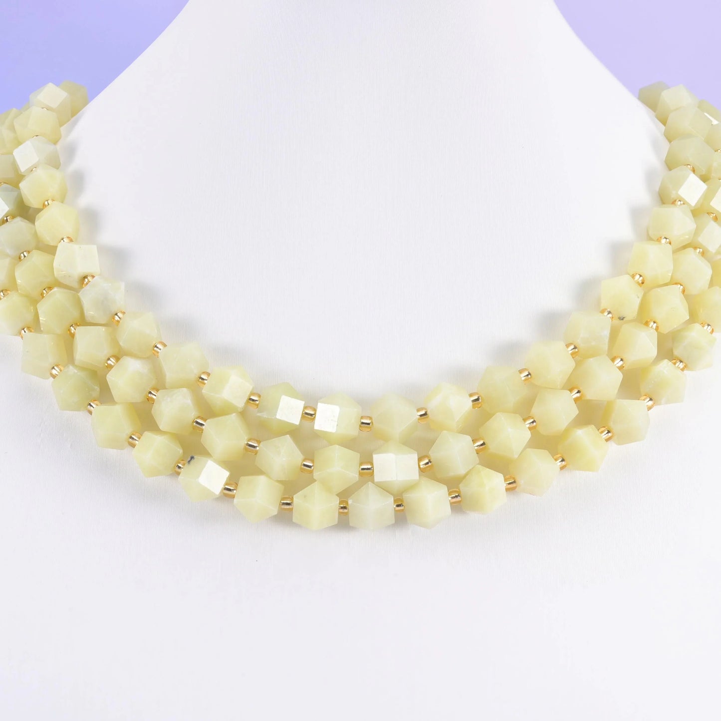Lemon Jade beads, faceted diamond rhombus, 10mm