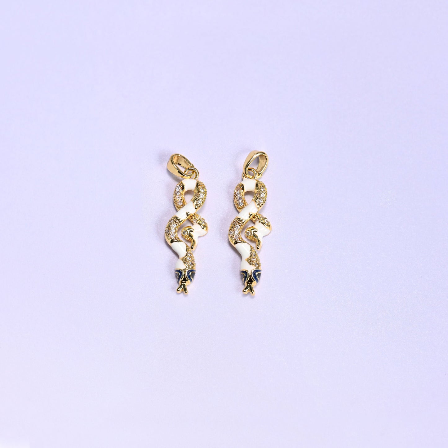 Enamel Snake Zircon Charms