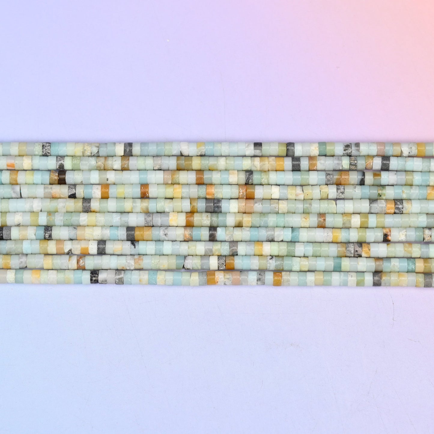 Multi-Color Amazonite Smooth Heishi Disc Beads: Jewelry Making Supply, 15.5 Inch Strand