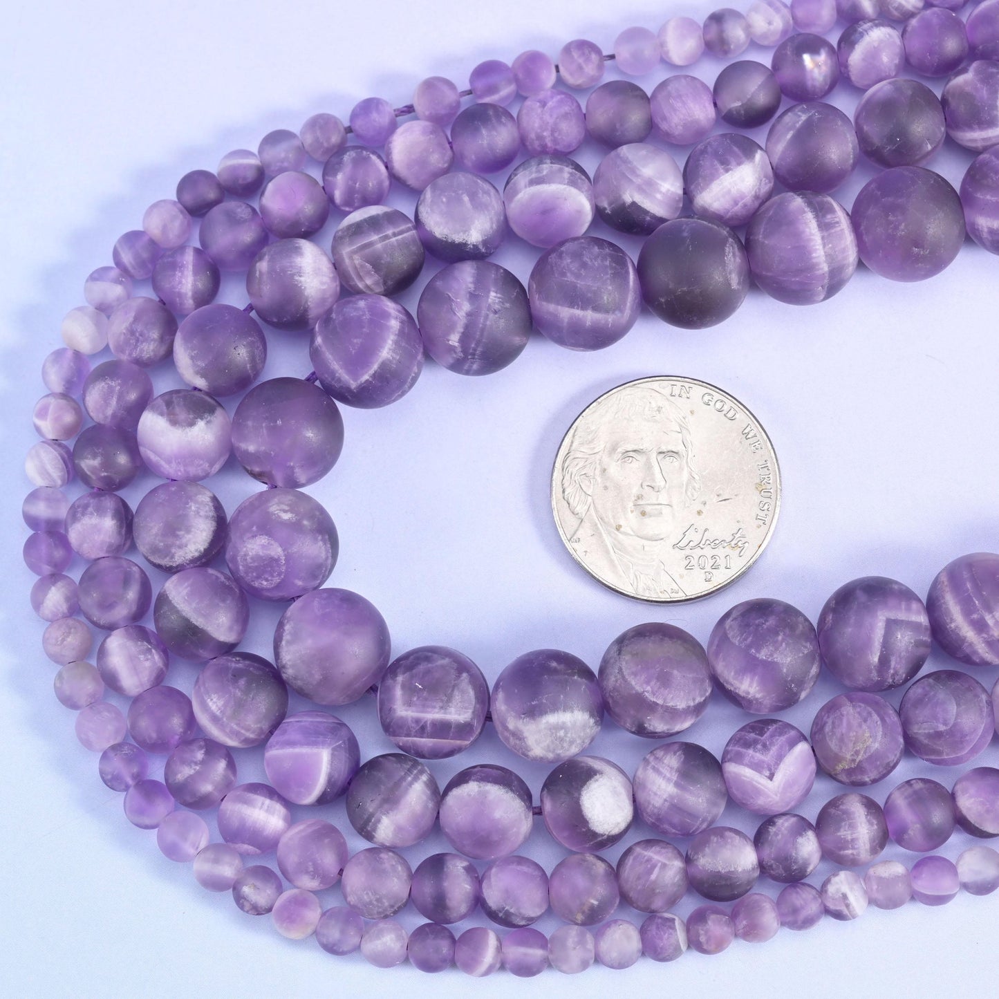 Chevron Amethyst Matte Round Beads 4mm 6mm 8mm 10mm, 15 inch strand