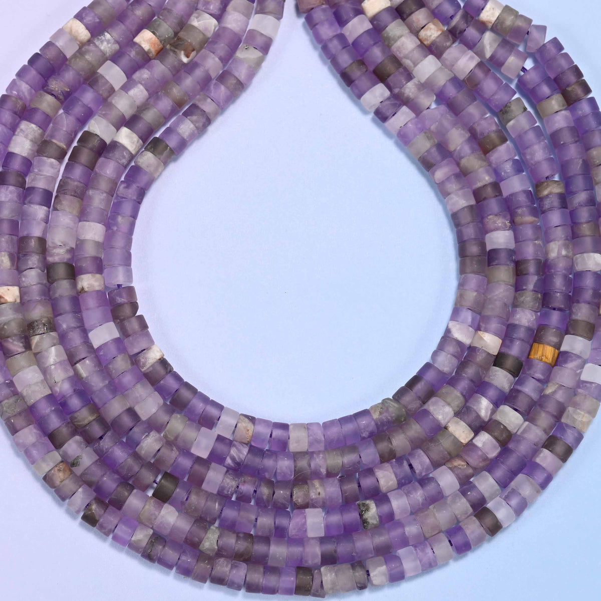 Heishi disc cut amethyst beads