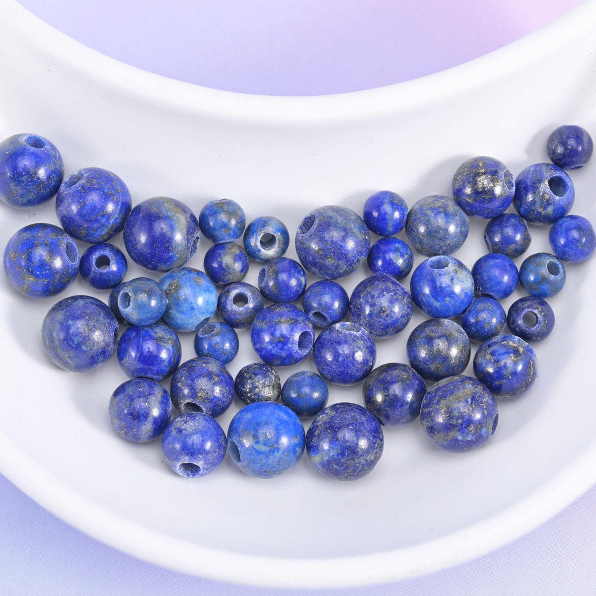 Lapis Lazuli 2mm Large Hole Round Beads 6mm 8mm 10mm in blue
