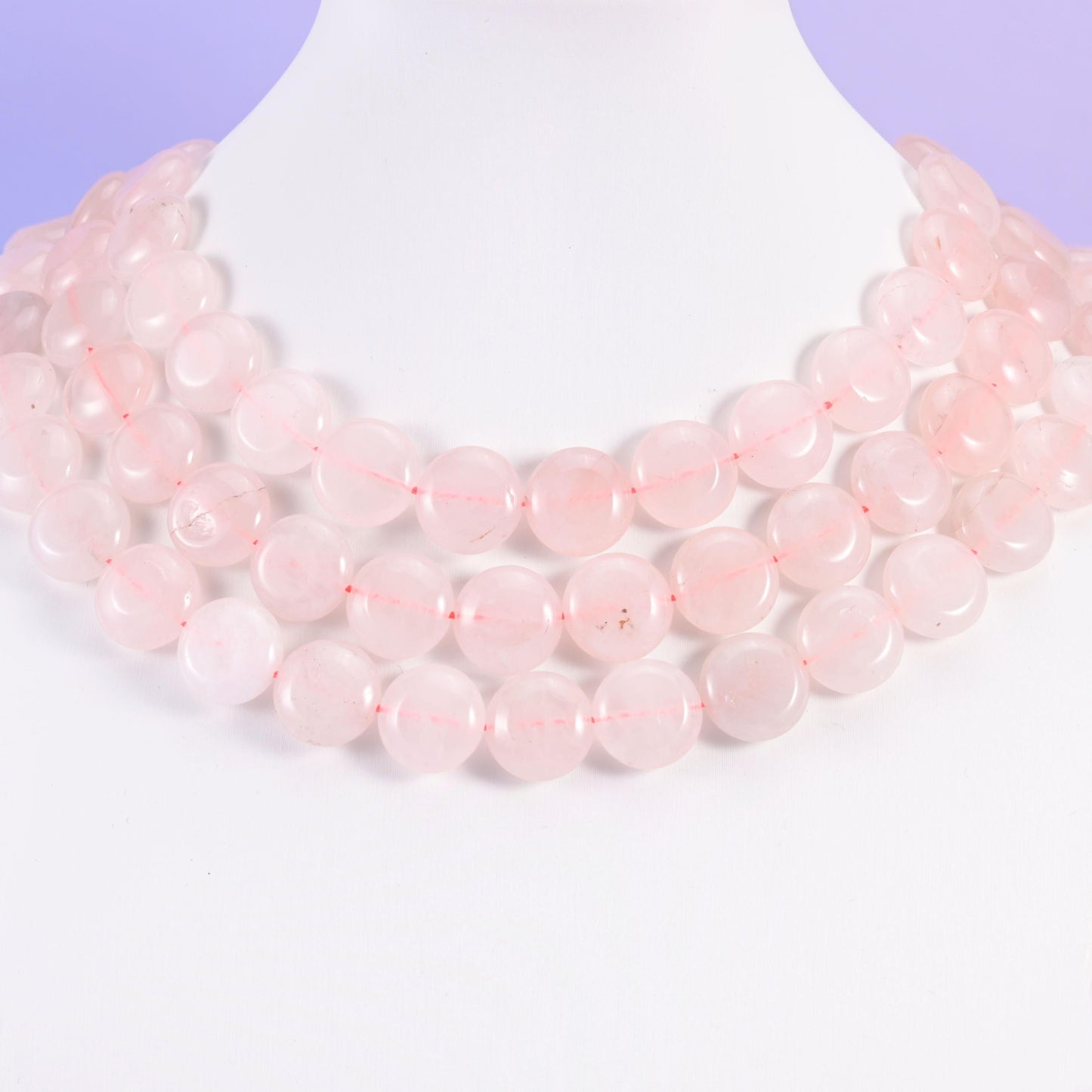 Rose Quartz beads, coin shape, 15mm