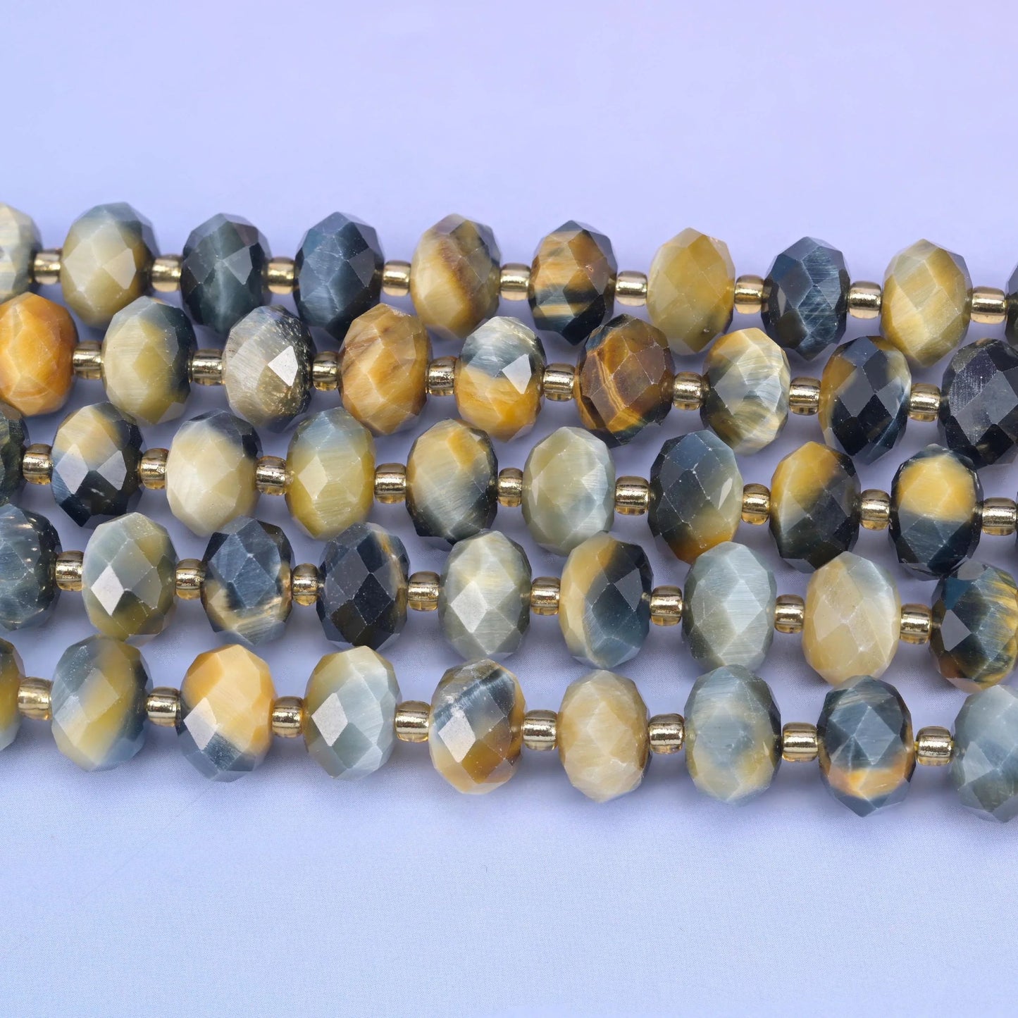 Dream Tiger Eye faceted rondelle beads, hole approximately 1.0mm