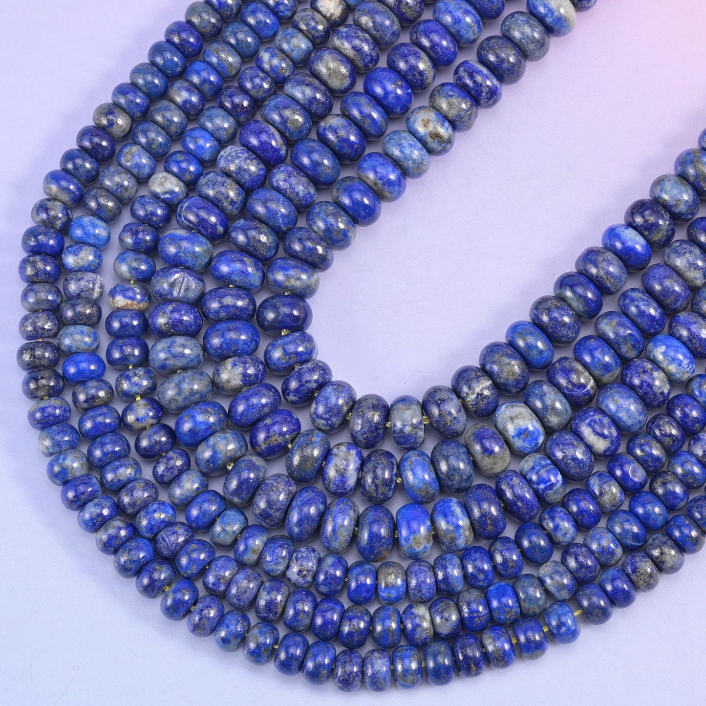 Lapis Lazuli rondelle beads, 1.0mm to 1.2mm centre-drilled hole
