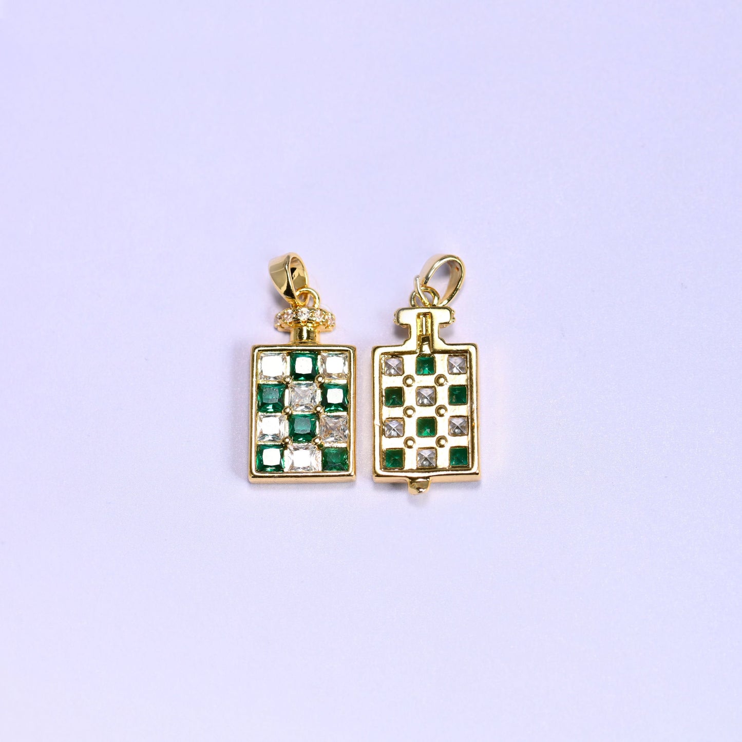 Perfume Bottle Zircon Charms, bail approx 5.99mm x 2.90mm