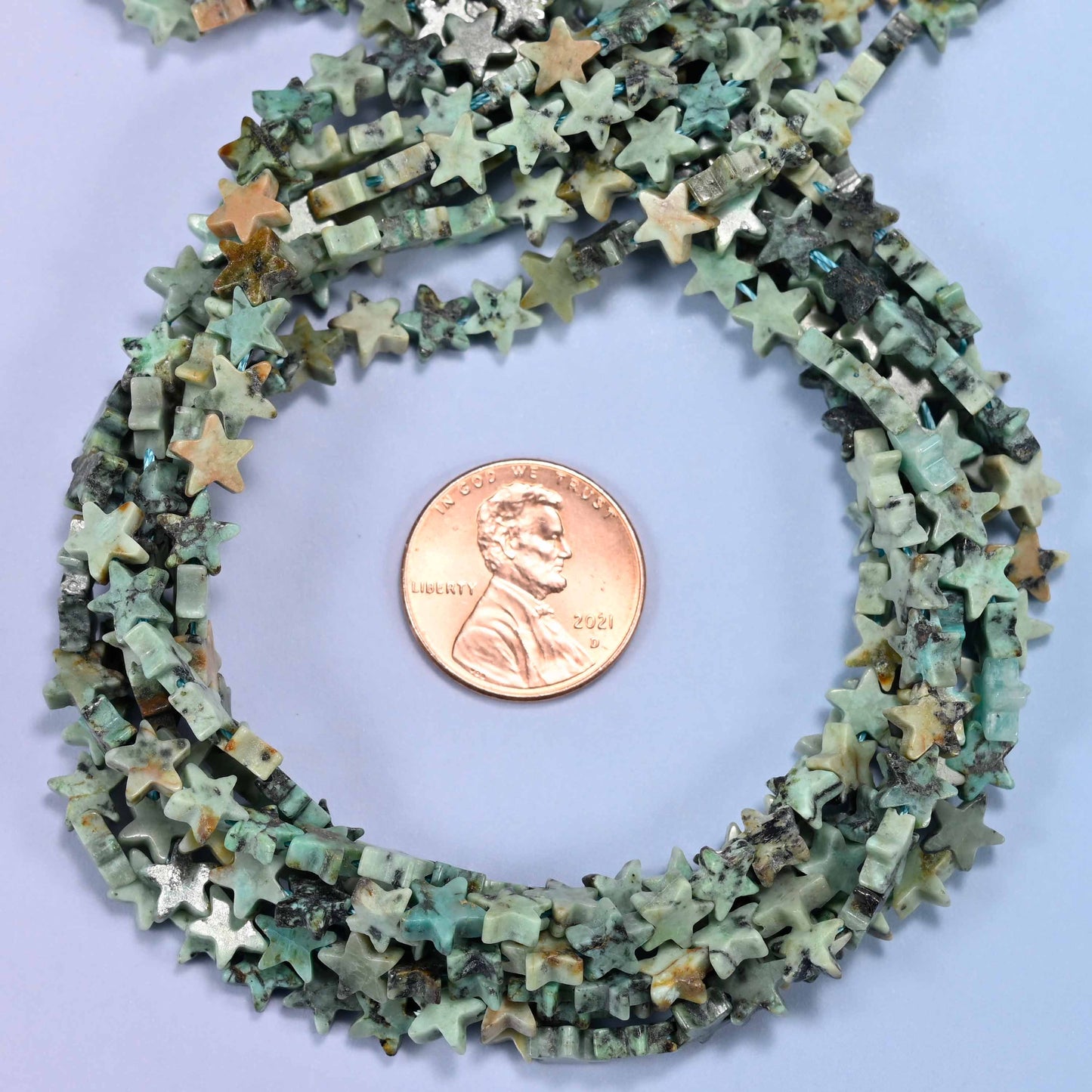 African Howlite Flat Star Beads: Size 6mm, Jewelry Making, 15 Inch Strand