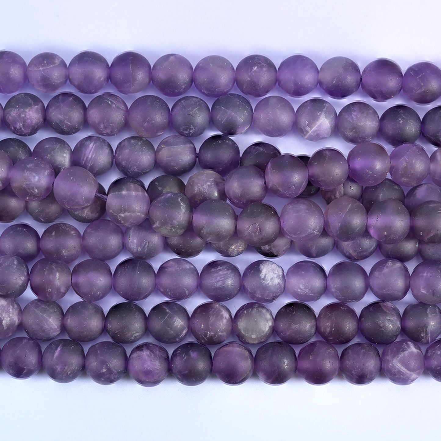 Matte round cut amethyst beads