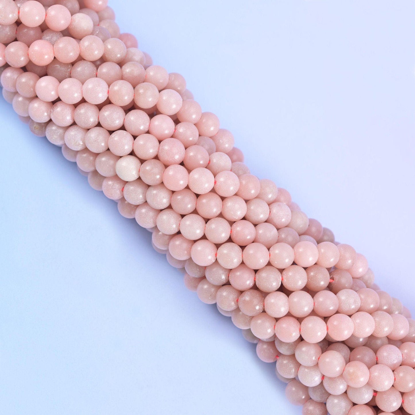 Smooth round cut pink opal color dyed jade beads
