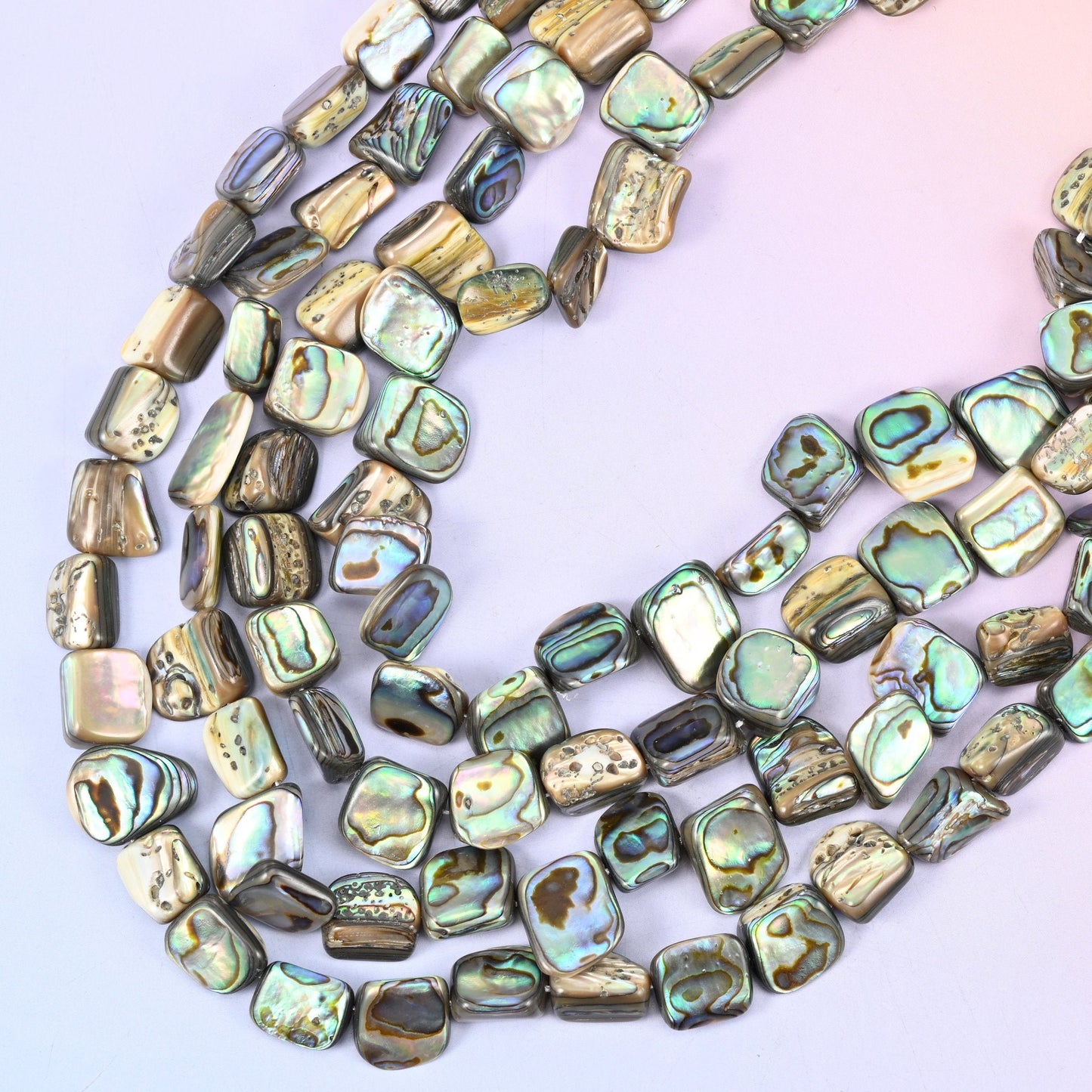 Abalone Shell Rectangle Beads 8x12mm 9x16mm, 15 inch strand