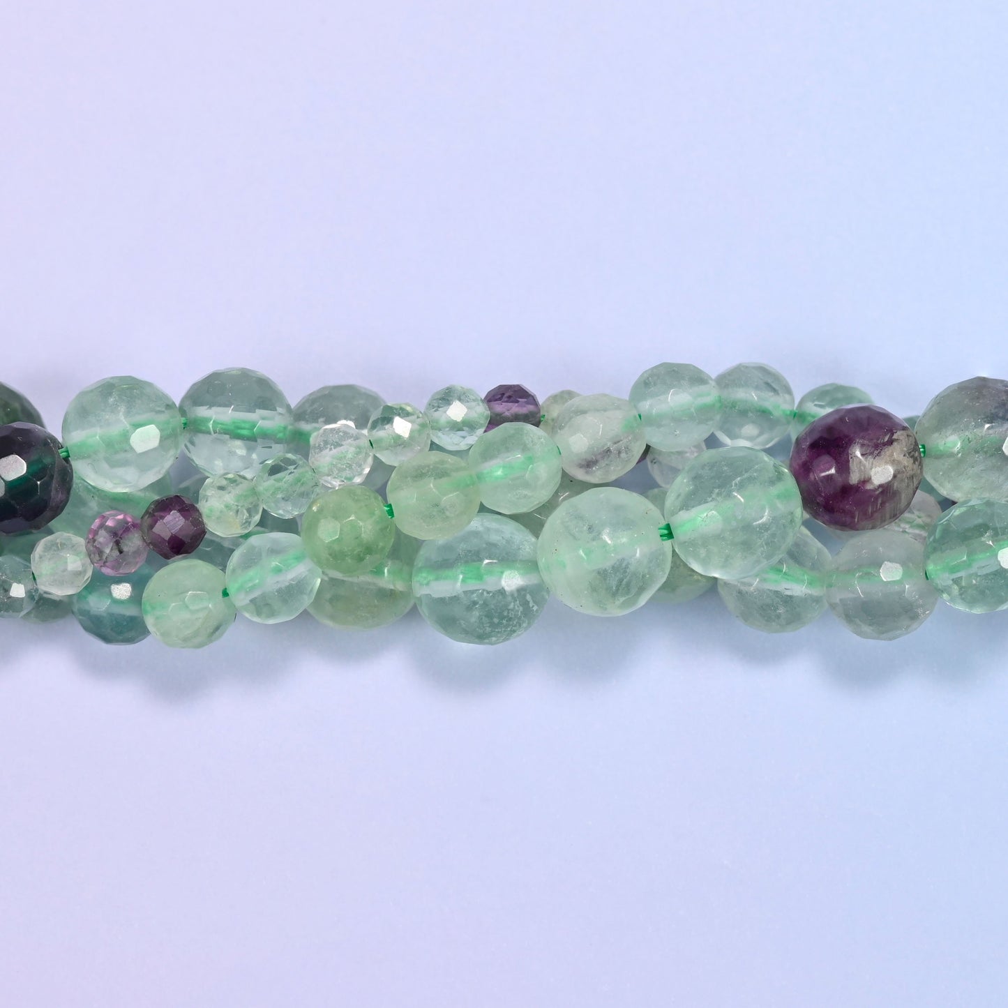 Fluorite Faceted Round Beads: Jewelry Making, 15 Inch Strand