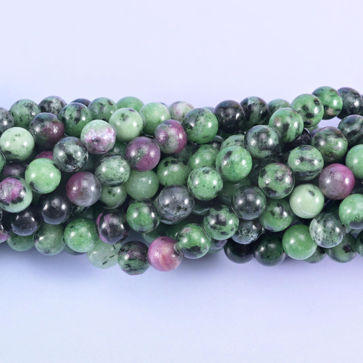 Smooth round cut Ruby Zoisite beads