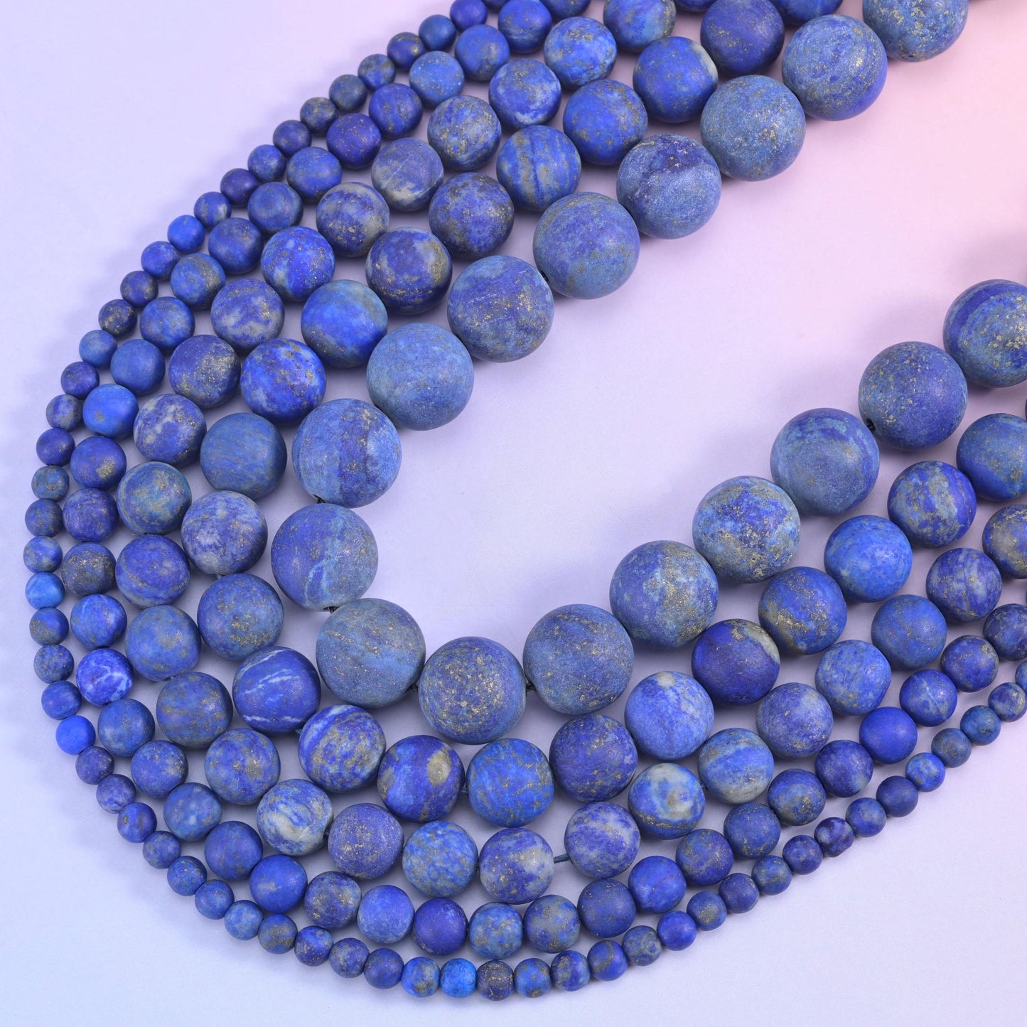 Lapis lazuli round beads, centre-drilled hole 0.5mm to 1.2mm