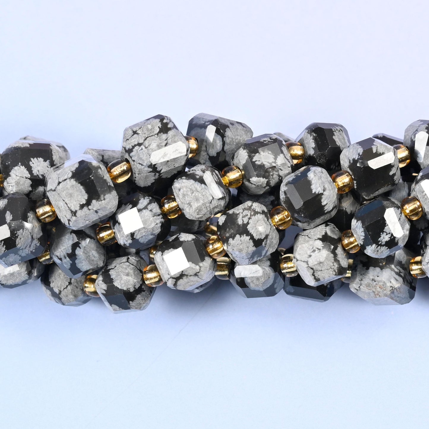 Snowflake Jasper Faceted Cube Beads, approximately 1.2mm hole