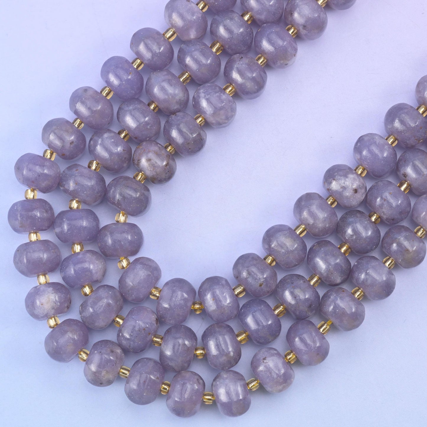 Lepidolite Pumpkin Rondelle Beads, hole approximately 1.4mm (+/- 0.2mm)