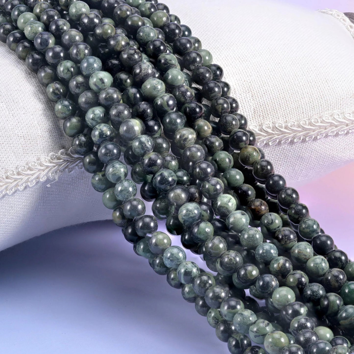 Kambaba Jasper Large Hole Round Beads 6mm 8mm 10mm