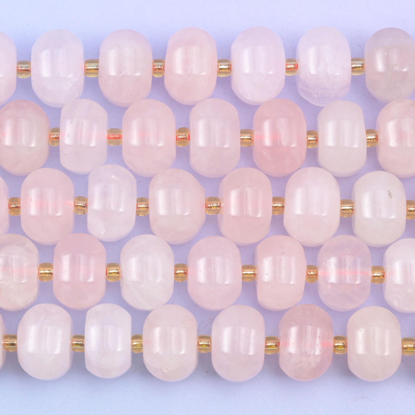 Rose Quartz Pumpkin Rondelle Beads Jewelry Making Size 12x8mm 15" Strand
