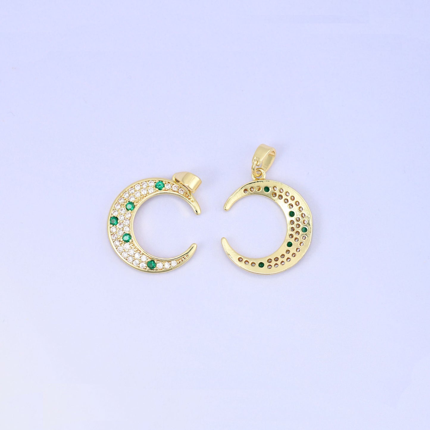 Crescent Moon Charm Pendant, approximately 20.41mm x 18.27mm