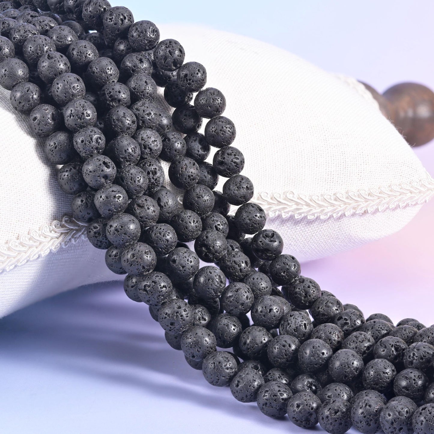 Lava Rock Smooth Round Beads 4mm 6mm 8mm 10mm 12mm Jewelry Making 15 Inch Strand