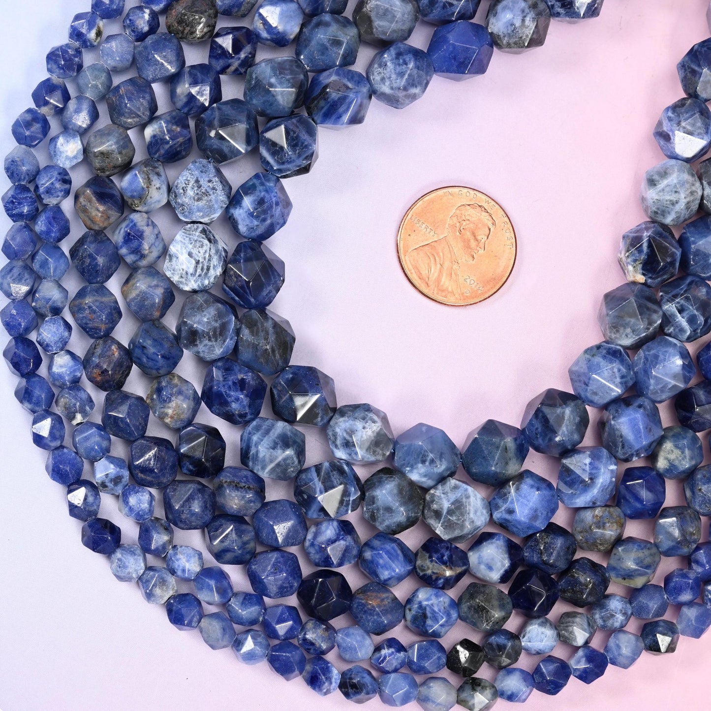 Royal Blue Sodalite Faceted Diamond Star Cut Beads 6mm 8mm 10mm, 6mm approximately 63 beads / 8mm approximately 47 beads / 10mm approximately 38 beads
