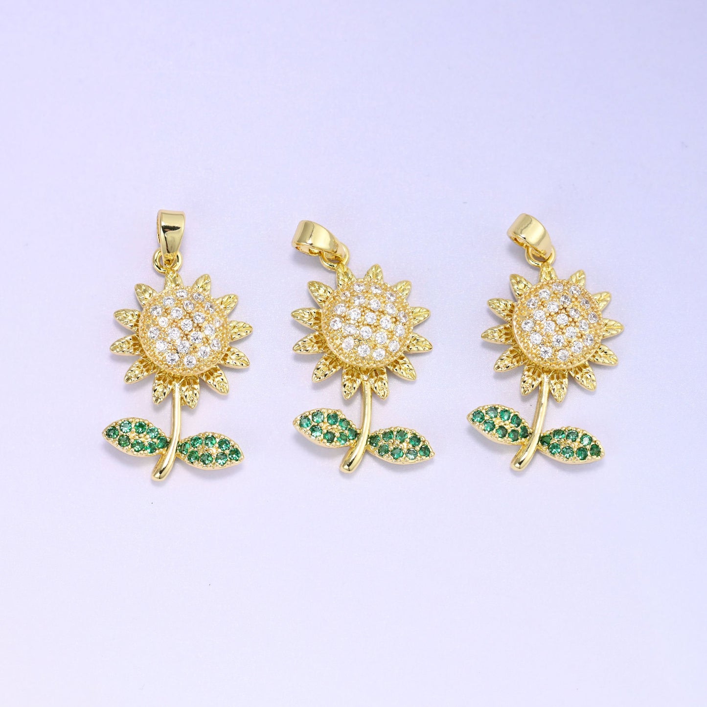 Sunflower Spinner Charm Pendant, approximately 24.0mm x 14.6mm