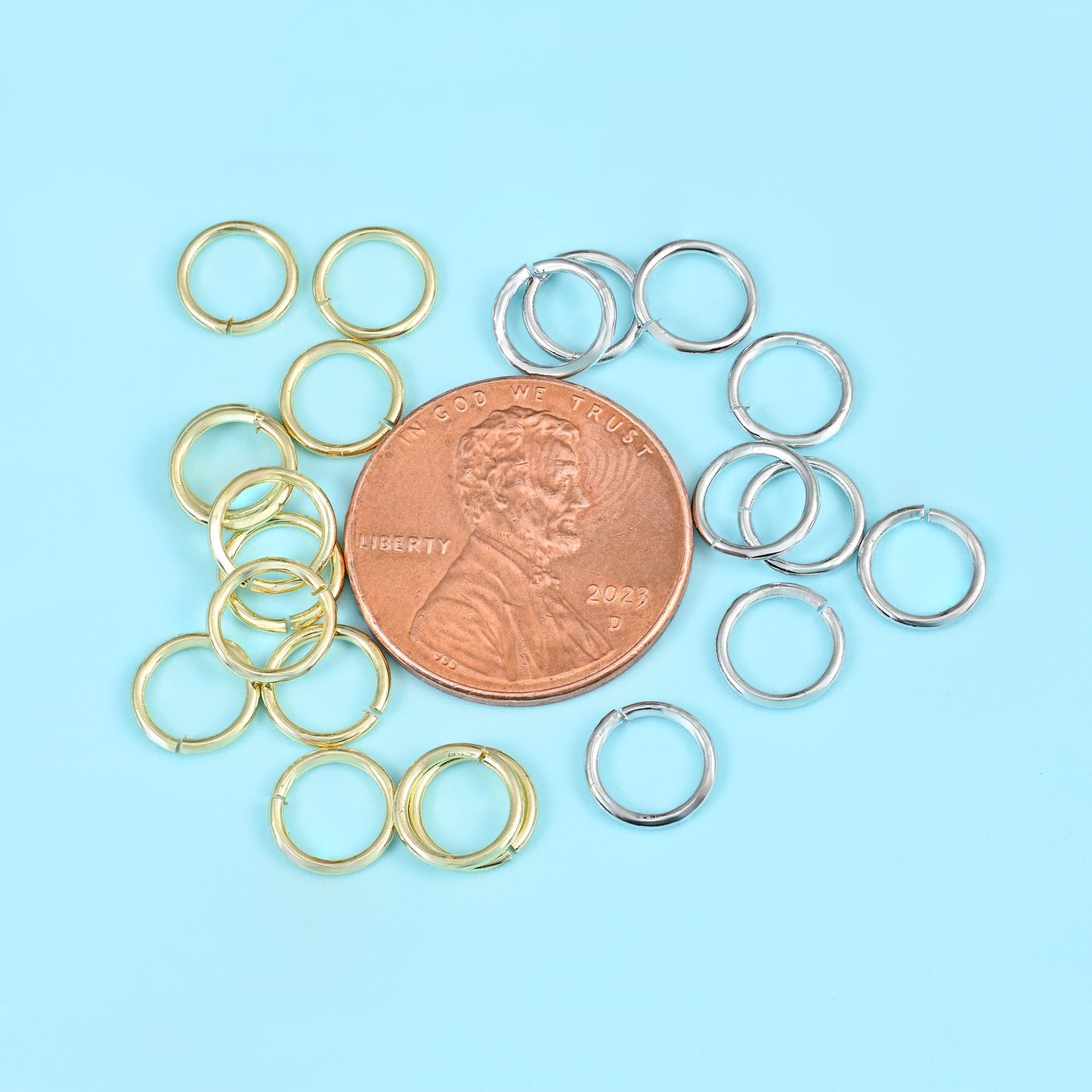 18K gold filled jump rings, sizes 3mm 4mm 5mm 6mm 7mm 8mm