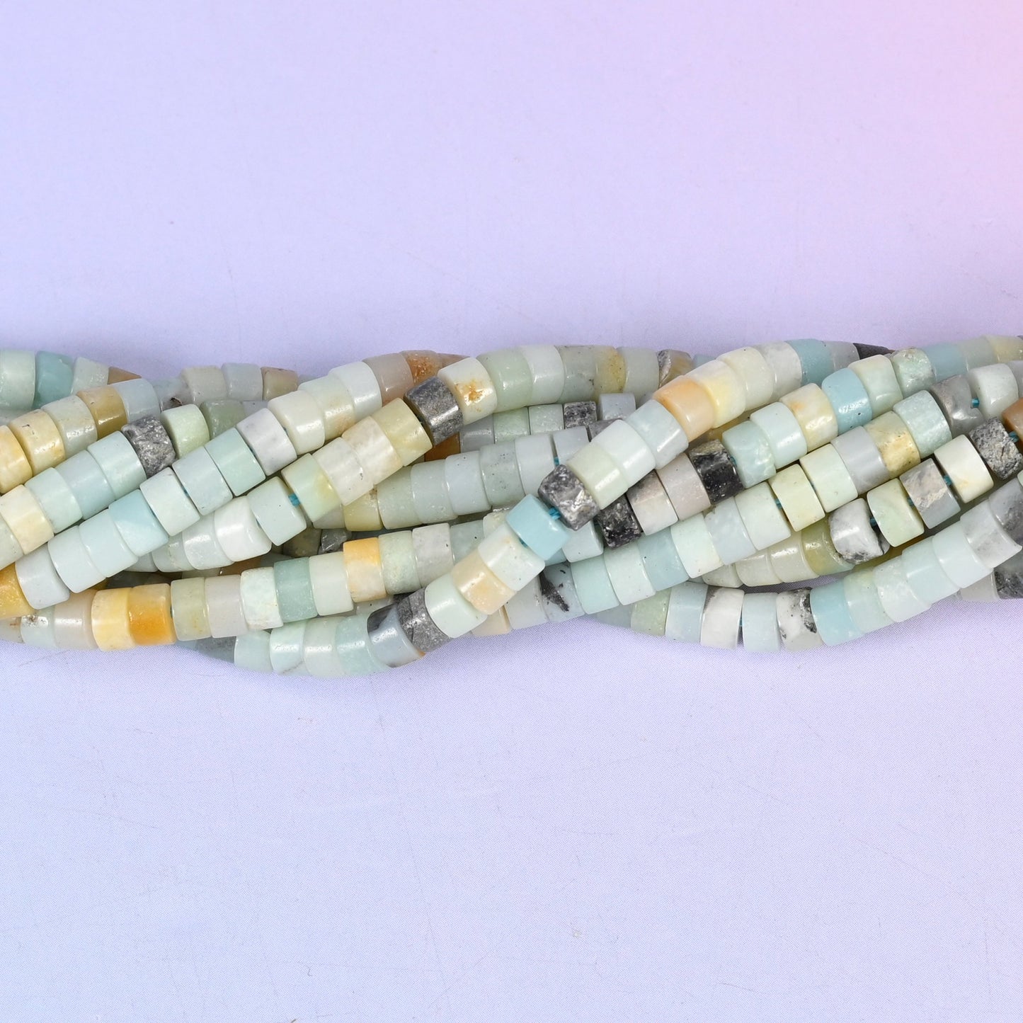 Multi-Color Amazonite Smooth Heishi Disc Beads: Jewelry Making Supply, 15.5 Inch Strand