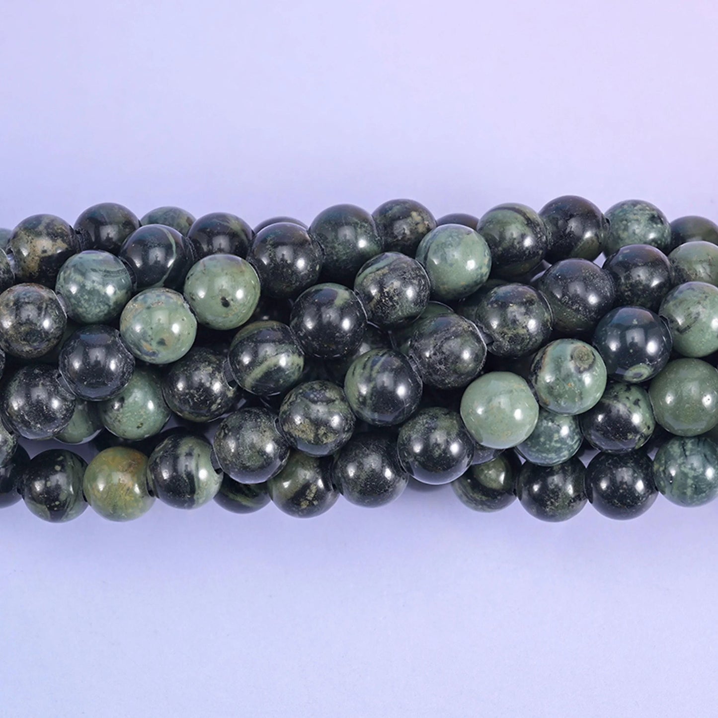 Kambaba Jasper Large Hole Round Beads 6mm 8mm 10mm, 8 inch half strand