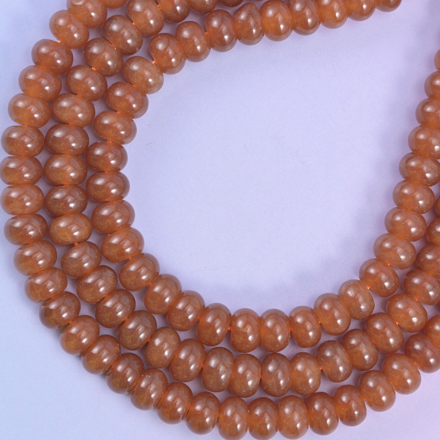 Caramel Dyed Jade rondelle beads, approximately 75 beads per strand