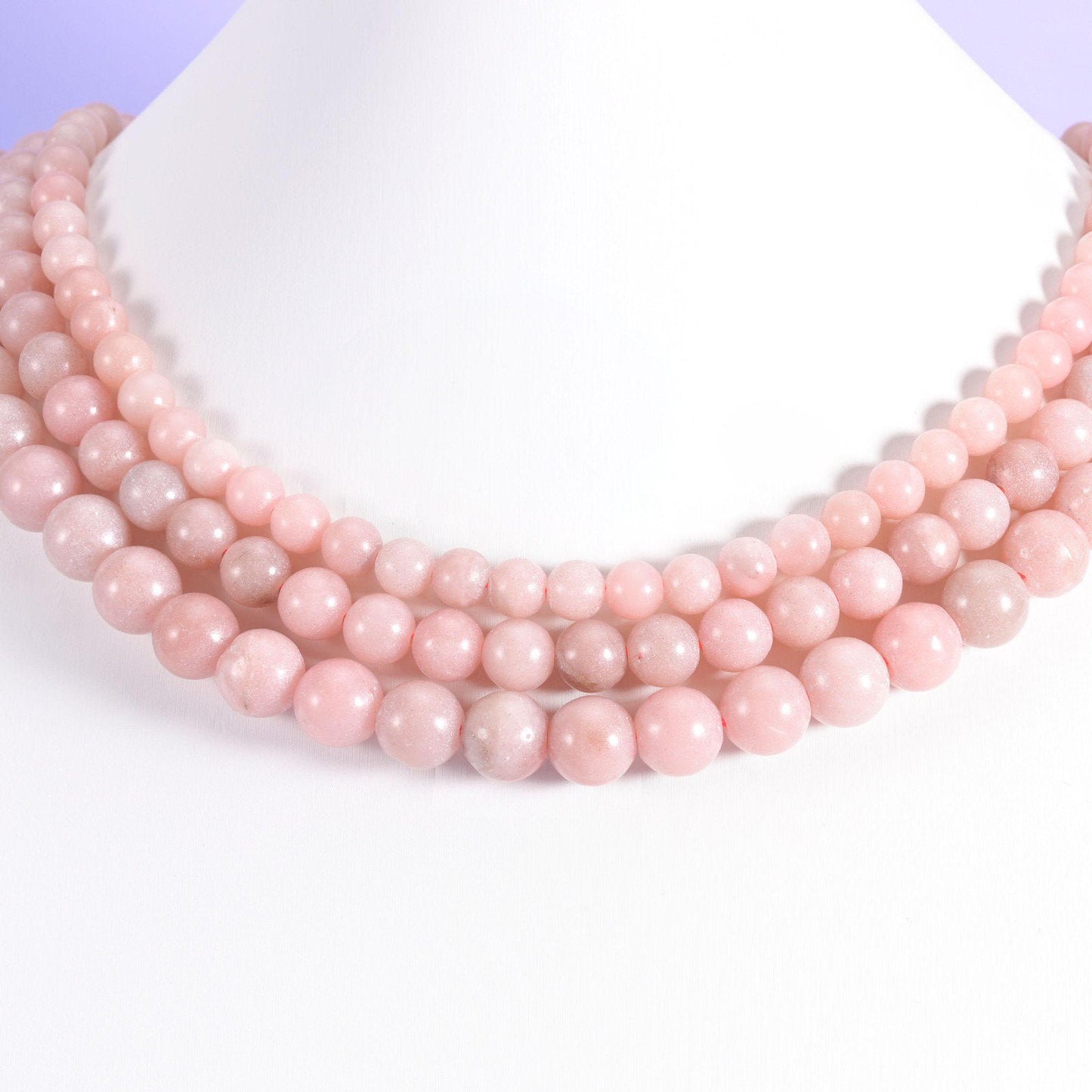 Dyed jade beads, pink opal color, smooth round, 6mm, 8mm, 10mm
