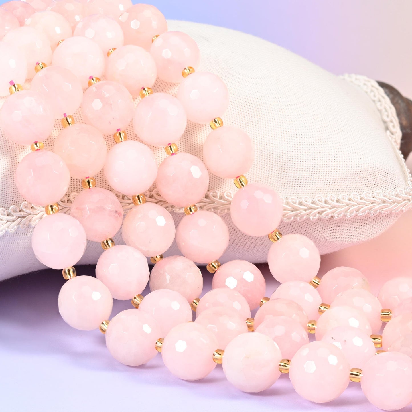 Rose Quartz Faceted Round Beads