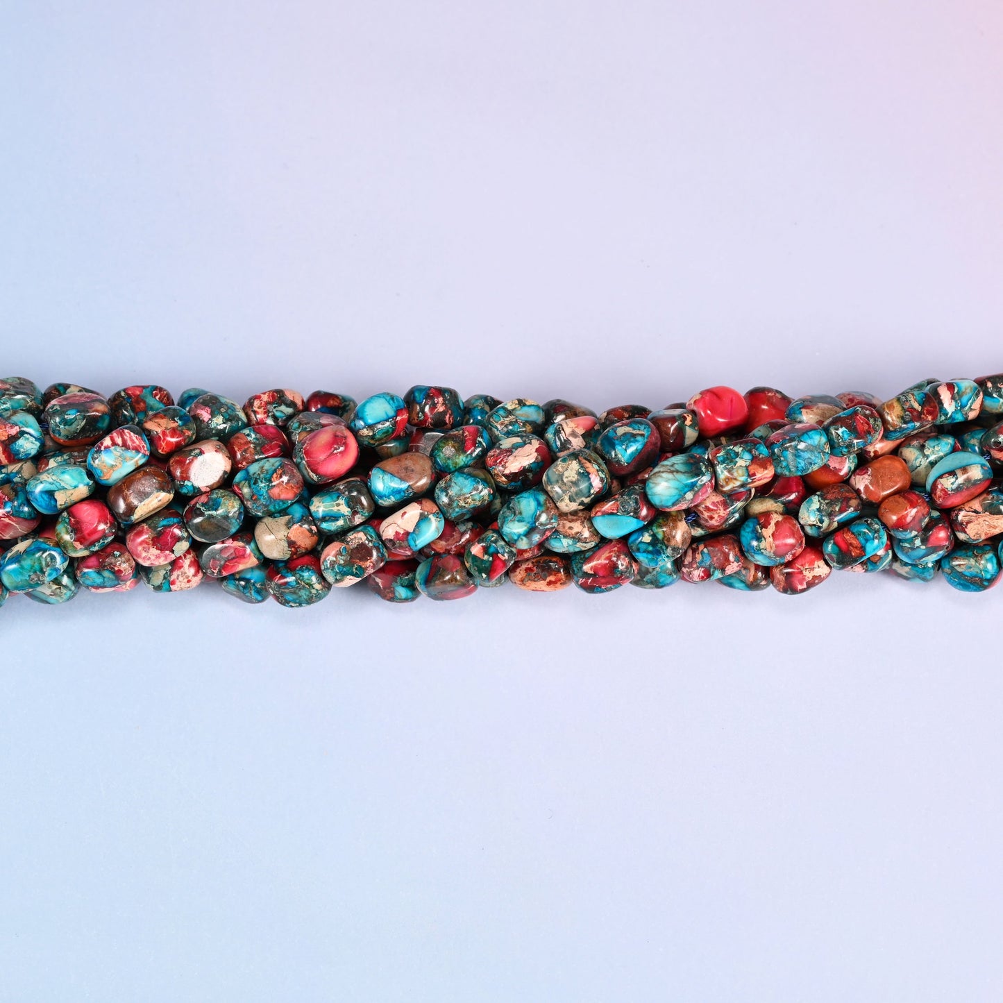 Red Dyed Sea Sediment Jasper Beads, 5-7mm Nugget, 15 Inch Strand