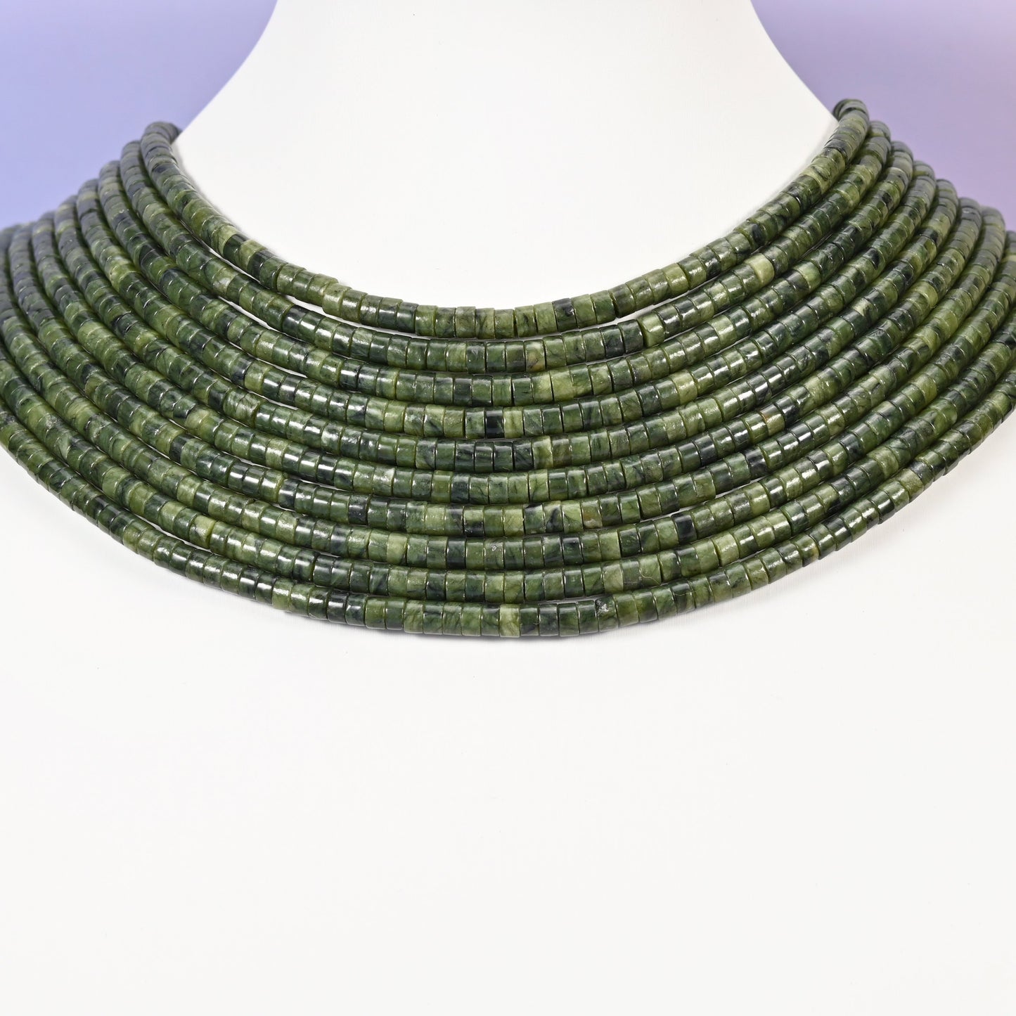 South Jade Smooth Heishi Disc Beads: Jewelry Making Supply, 15.5 Inch Strand