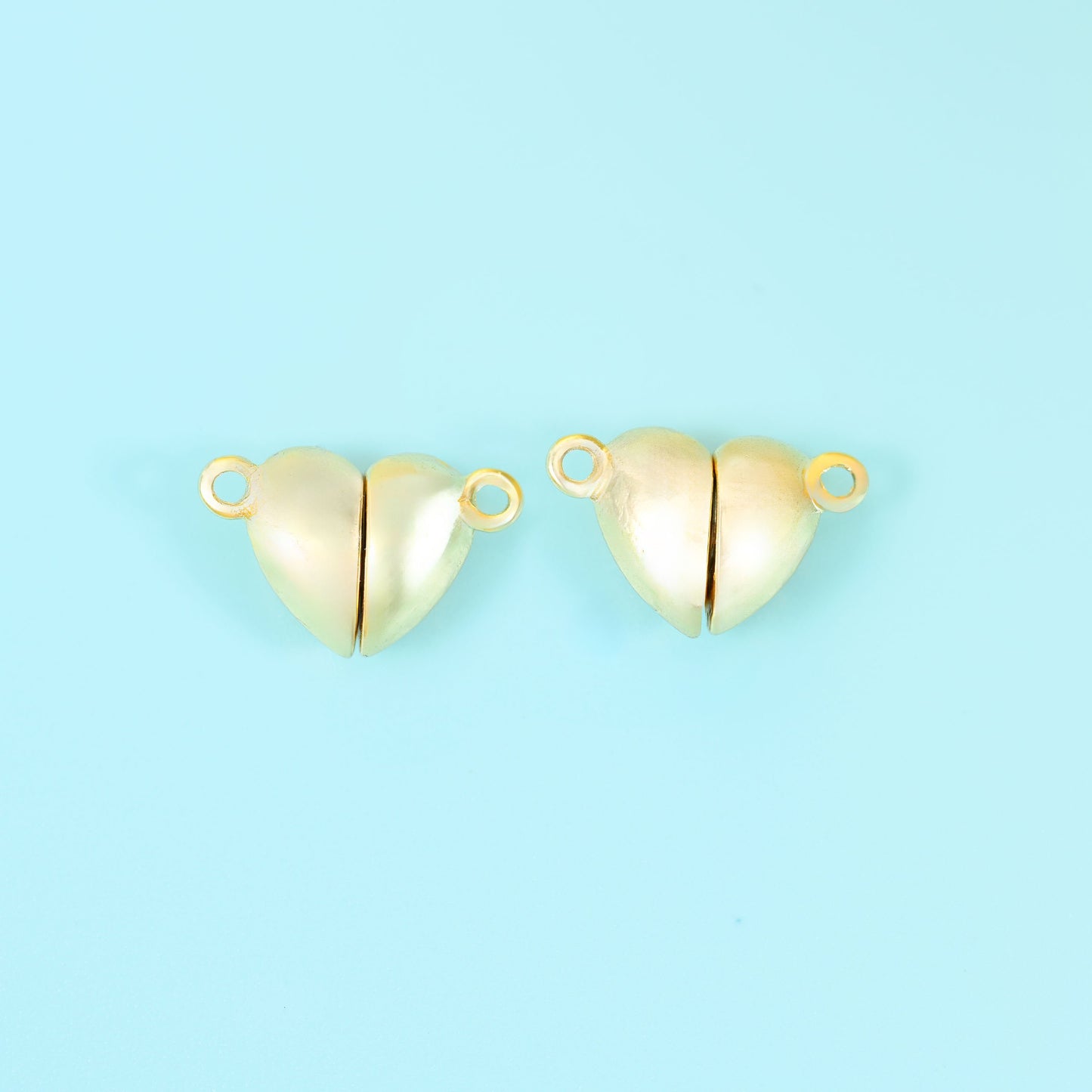Gold filled magnetic clasp, heart shape, 10.91x10.98mm