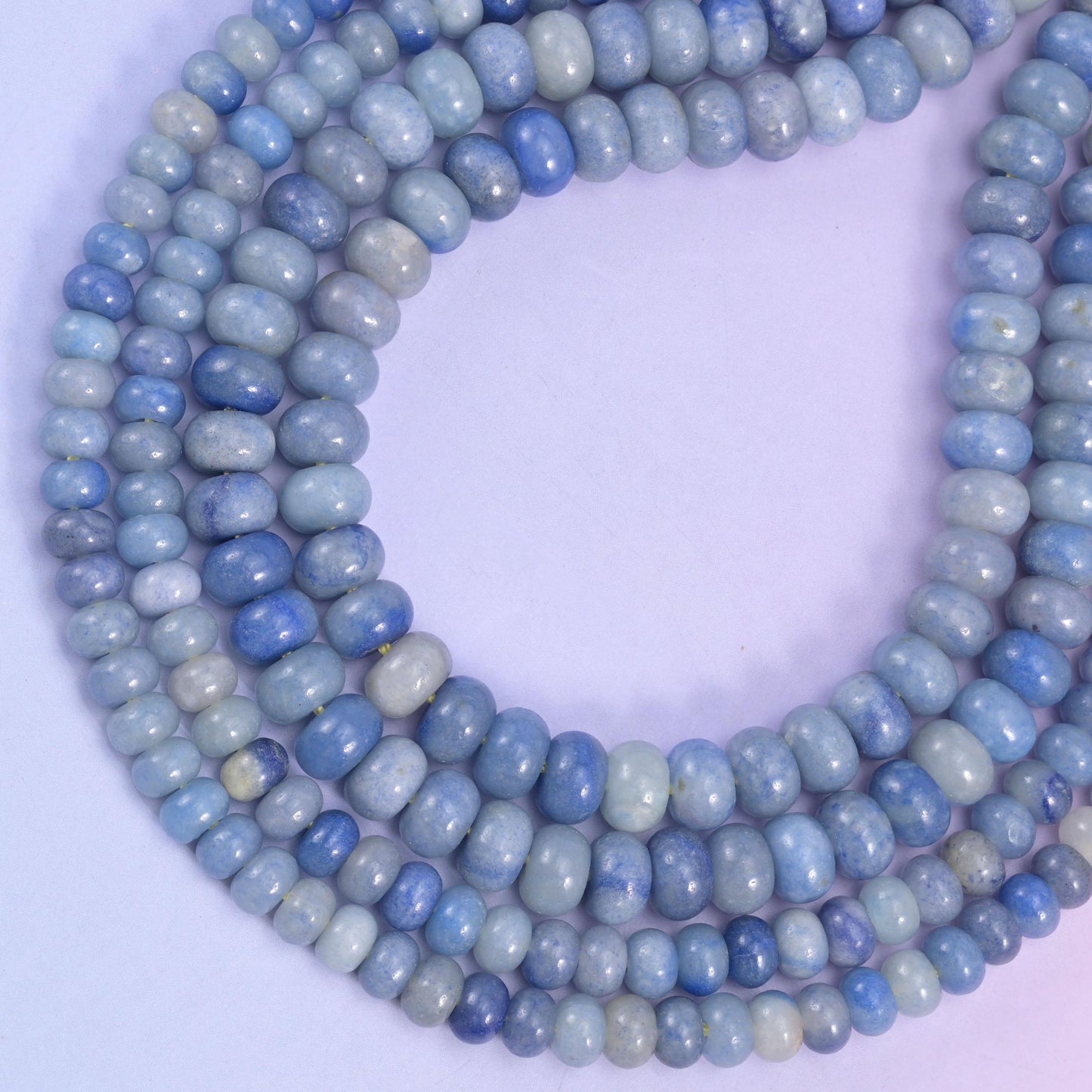 Blue Aventurine Smooth Rondelle Beads 4x6mm 5x8mm, approximately 90 beads (4x6mm) or approximately 76 beads (5x8mm)