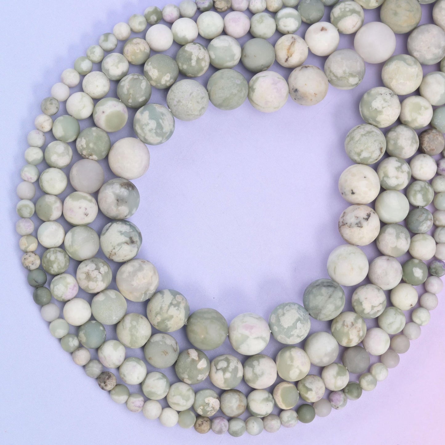 Peace Jasper round beads, approximately 46 to 88 beads per strand depending on size
