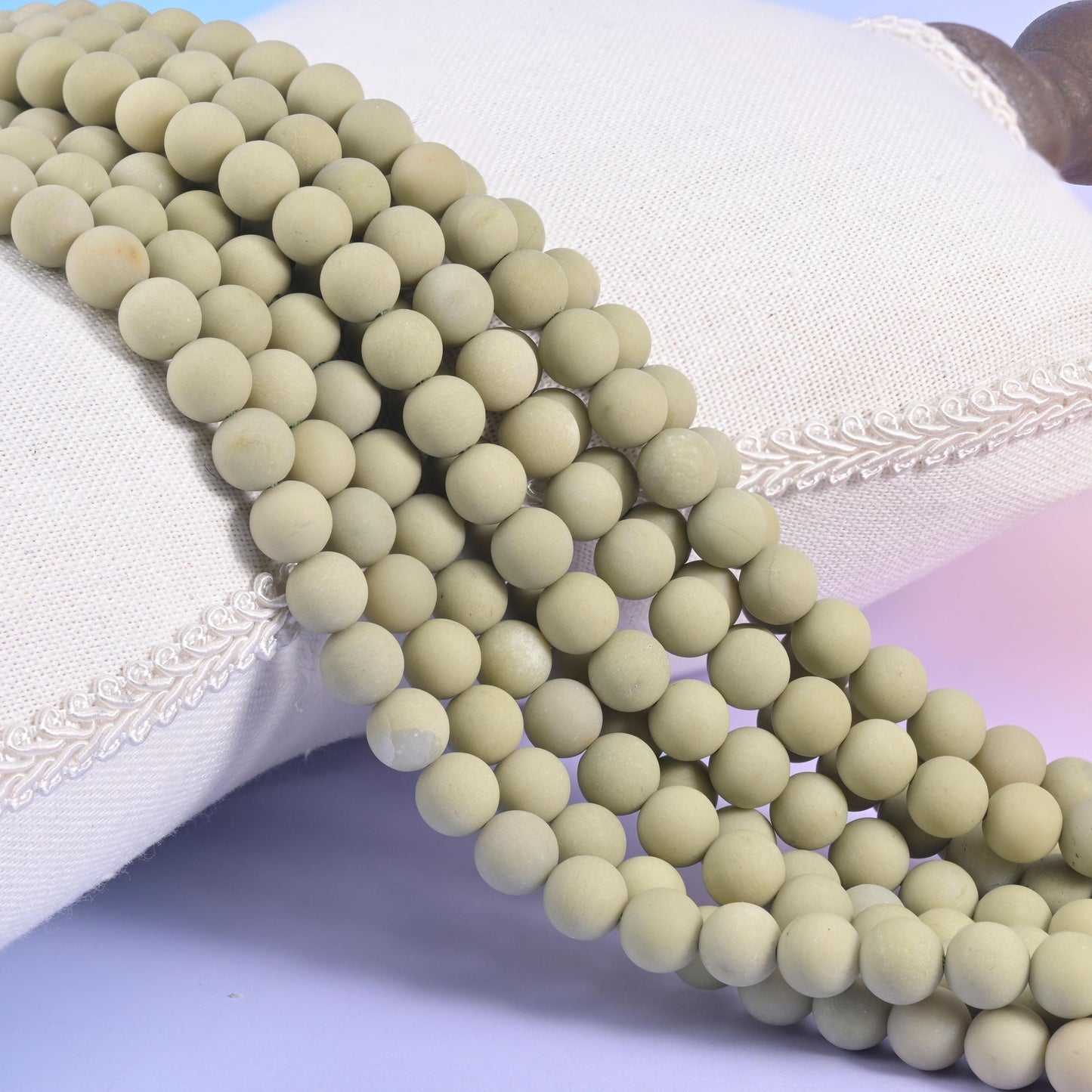Green Alashan Agate Matte Round Beads 4mm 6mm 8mm 10mm Jewelry Making 15 Inch Strand
