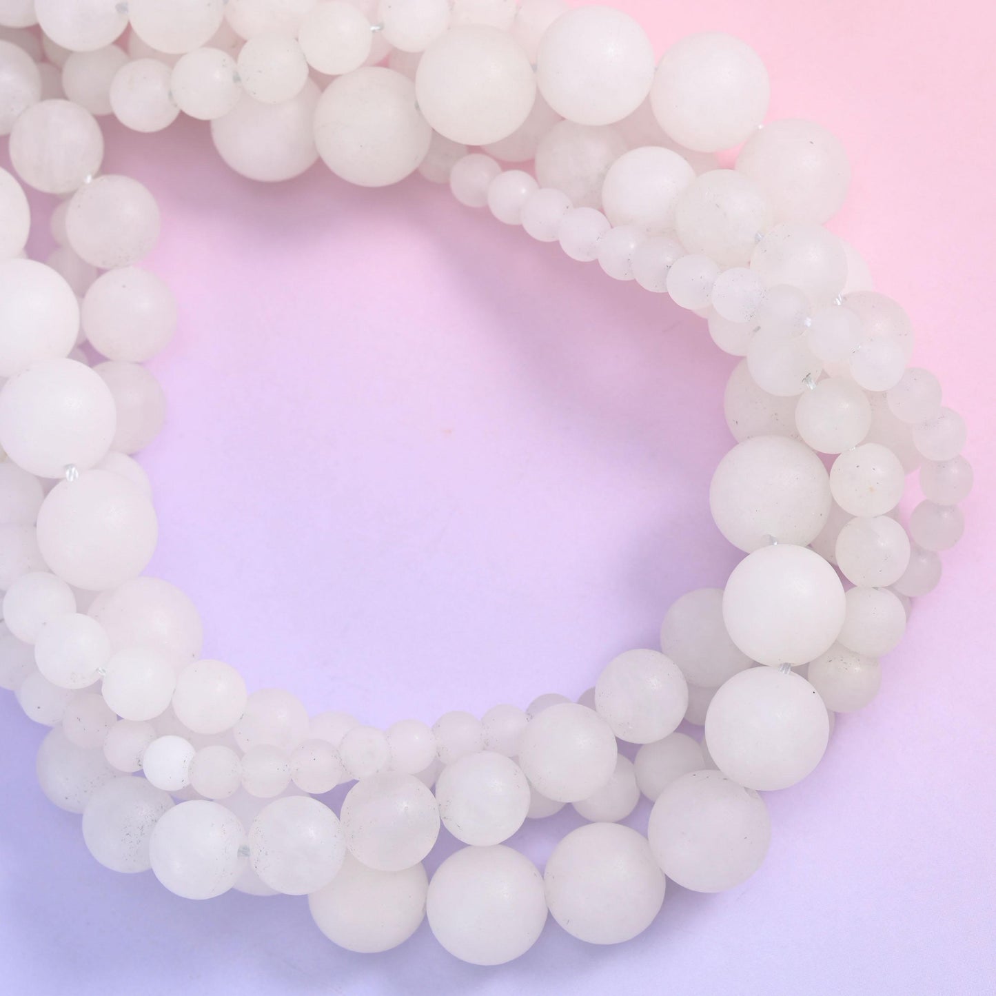 White Jade Matte Round Beads 4mm 6mm 8mm 10mm Jewelry Making 15 Inch Strand