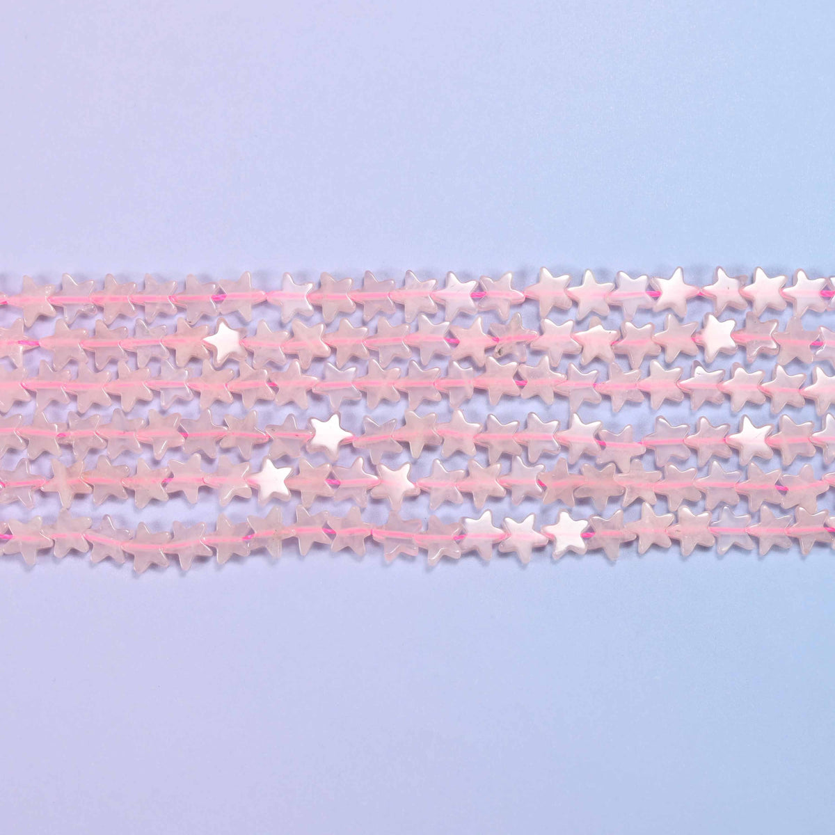 Rose quartz beads in pale milky blush