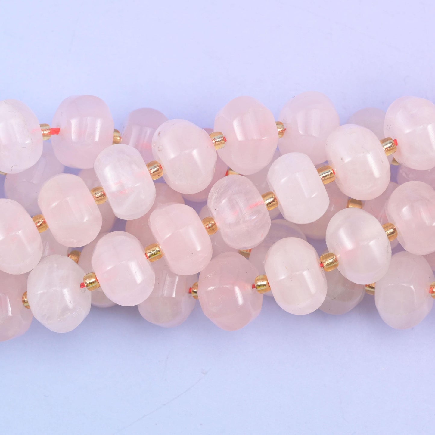 Rose quartz pumpkin beads, hole approximately 1.4mm