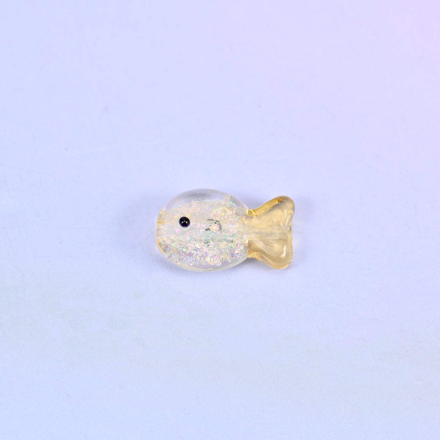 Iridescent Yellow Fish Glass Beads: Jewelry Making Supply