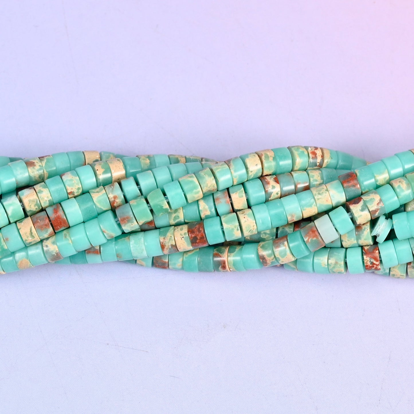 Blue Shoushan Stone Smooth Heishi Disc Beads: Jewelry Making Supply, 15.5 Inch Strand