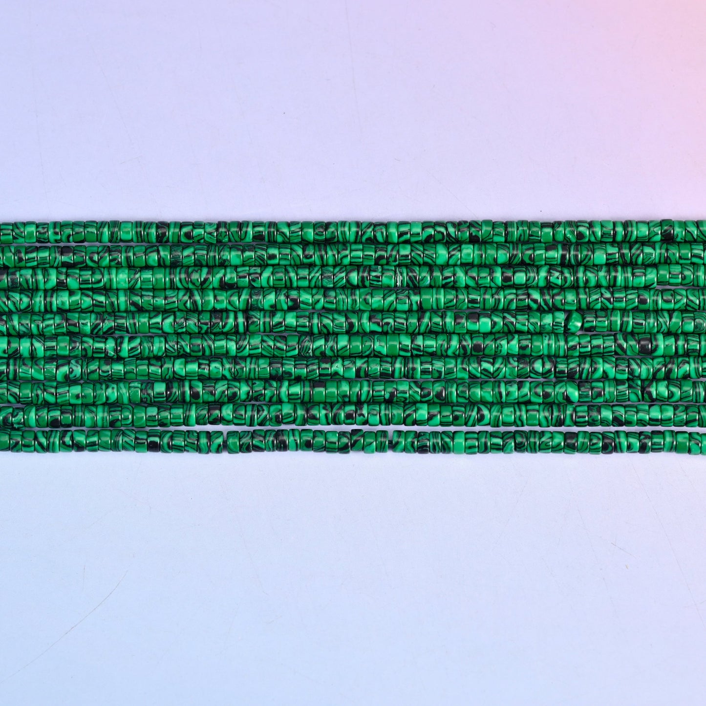 Malachite Smooth Heishi Disc Beads: Jewelry Making Supply, 15.5 Inch Strand