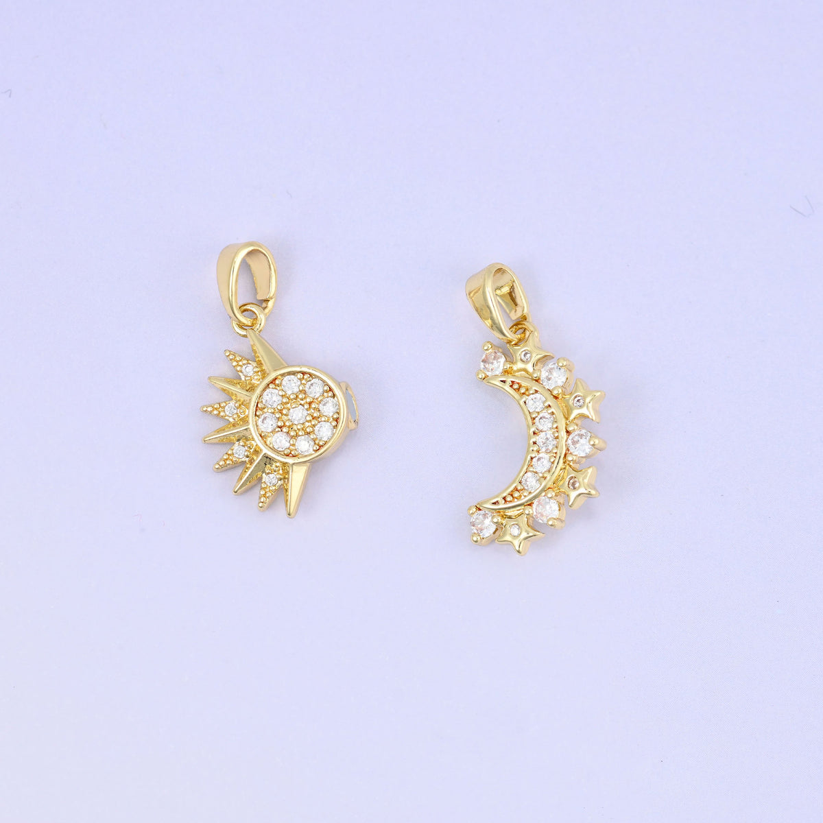 Sun Moon Friendship Pendant set, sold as one sun and moon pair