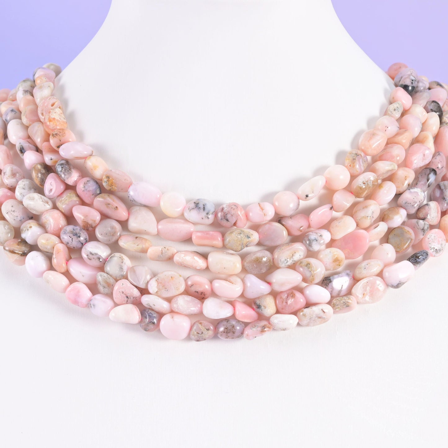 Pink Opal beads, irregular pebble nugget, approximately 6-8mm