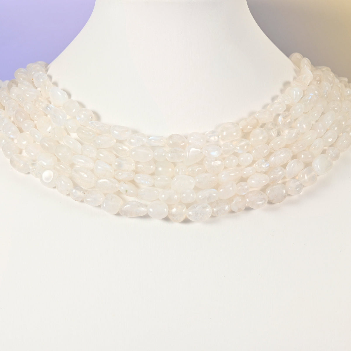 White Moonstone beads, pebble nugget, 6-8mm and 8-12mm